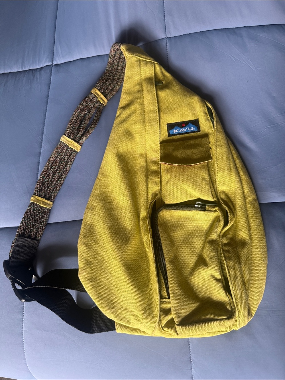 Kavu Green/Yellow Men/Women Rope Crossbody Sling Bag